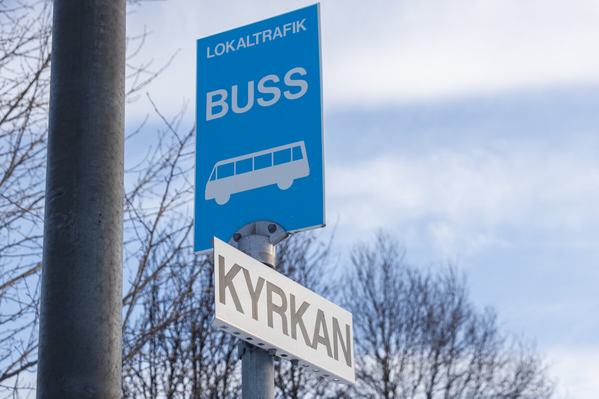 Arrêt de bus de l'église de Kiruna