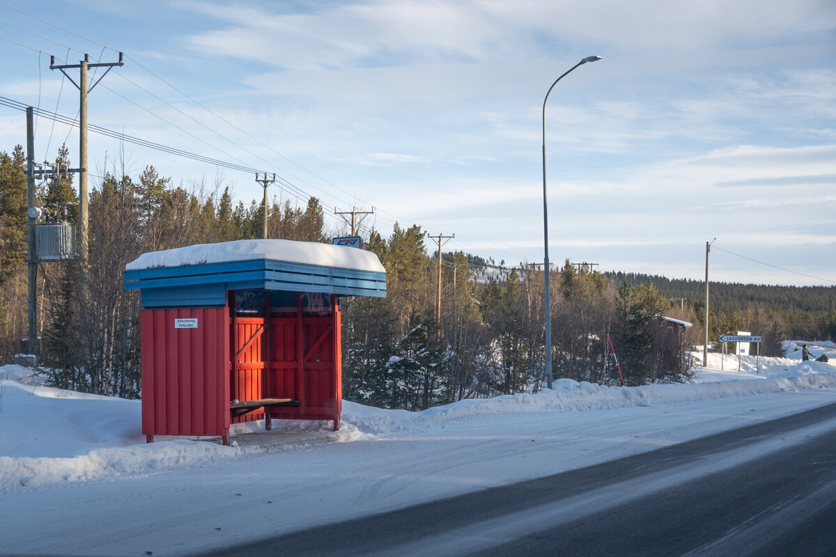 Arrêt de bus à Kiruna