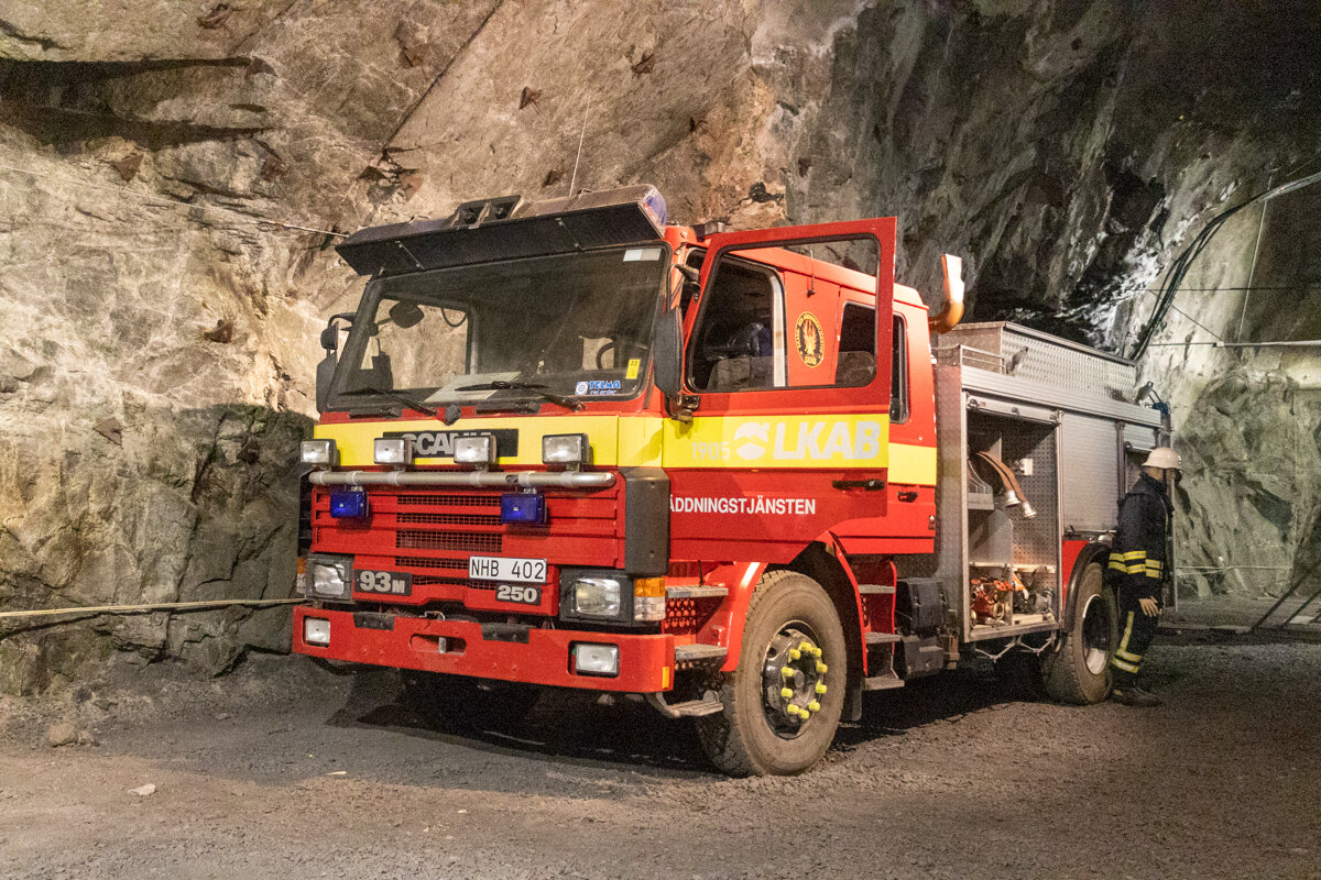 Camion à l'intérieur de la mine de Kiruna