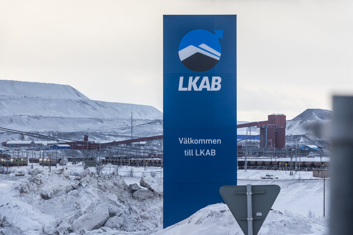 Panneau à LKAB à Kiruna à l'entrée du site